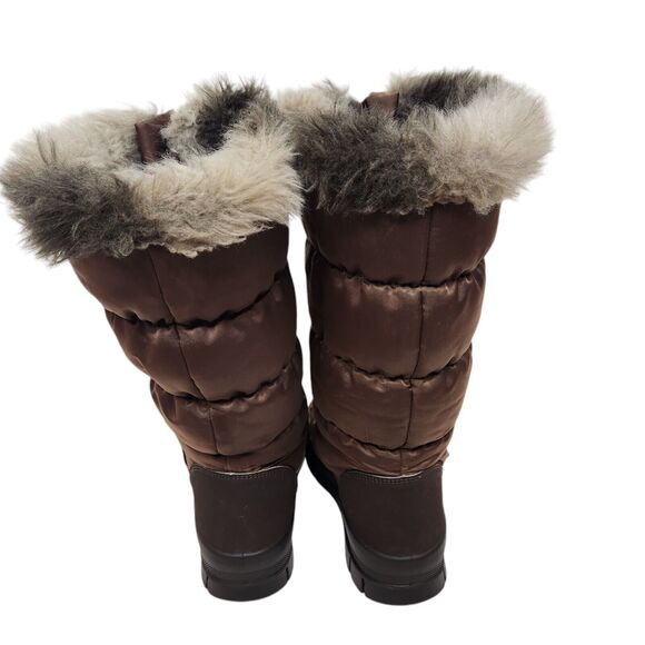 PAJAR Boots Womens EU 36 US 5-5.5 Brown Quilted‎ Faux Fur Winter Snow Boots Zip - Picture 4 of 12